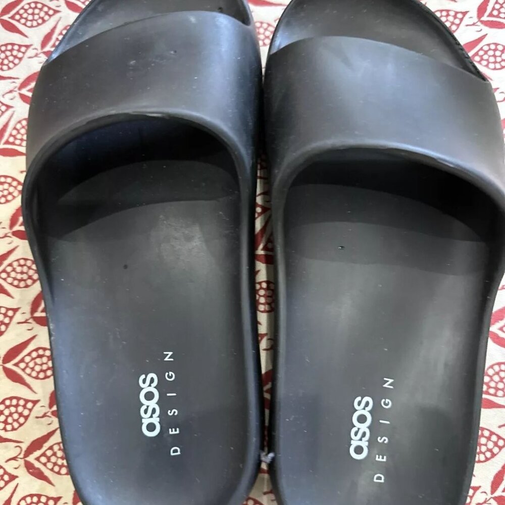 Black Asos Chunky Sole Sliders Size 5 new